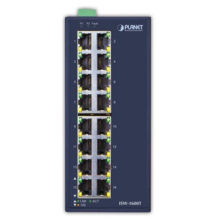 PLANET ISW-1600T Netzwerk-Switch Unmanaged Fast Ethernet (10/100) Blau