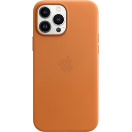 Capa em pele da Apple com MagSafe para iPhone 13 Pro Max - Ouro Castanho