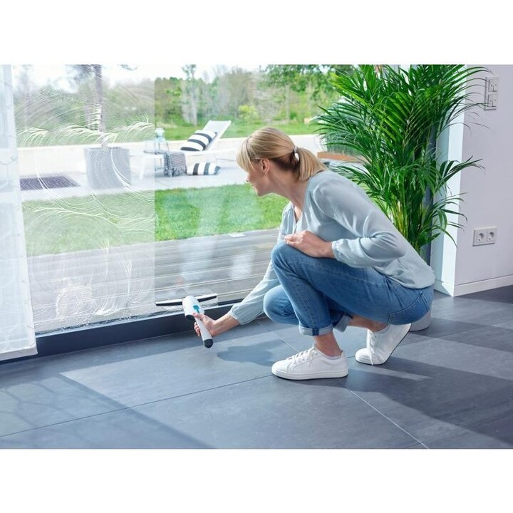 Leifheit 51035 Elektrischer Fensterreiniger mit Saugdüse und Ergonomie, schwarz