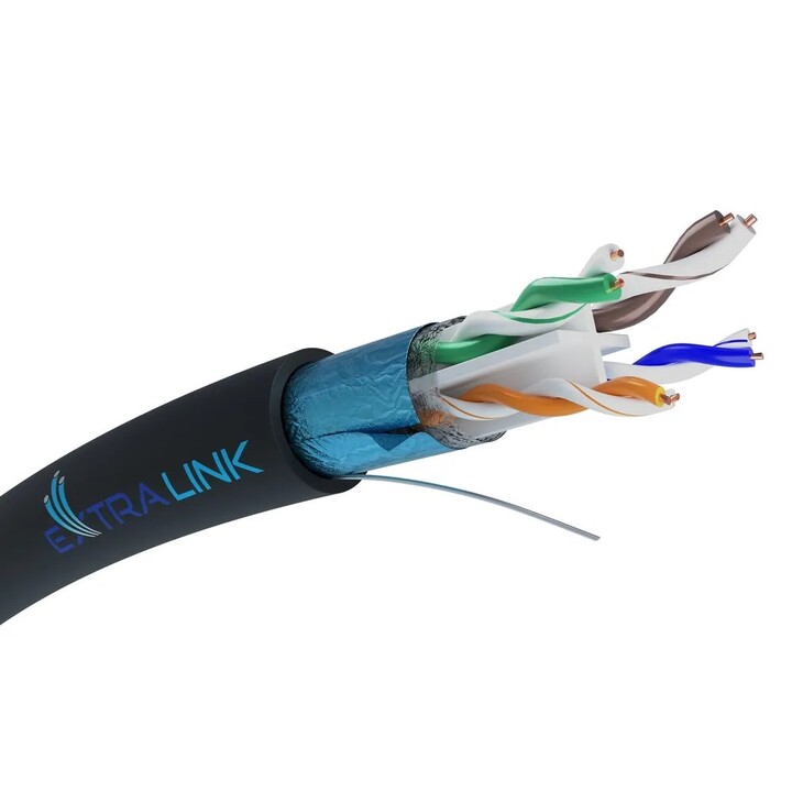 Cabo Extralink de par trançado CAT6 FTP (F/UTP) V2 para uso externo, 305 m