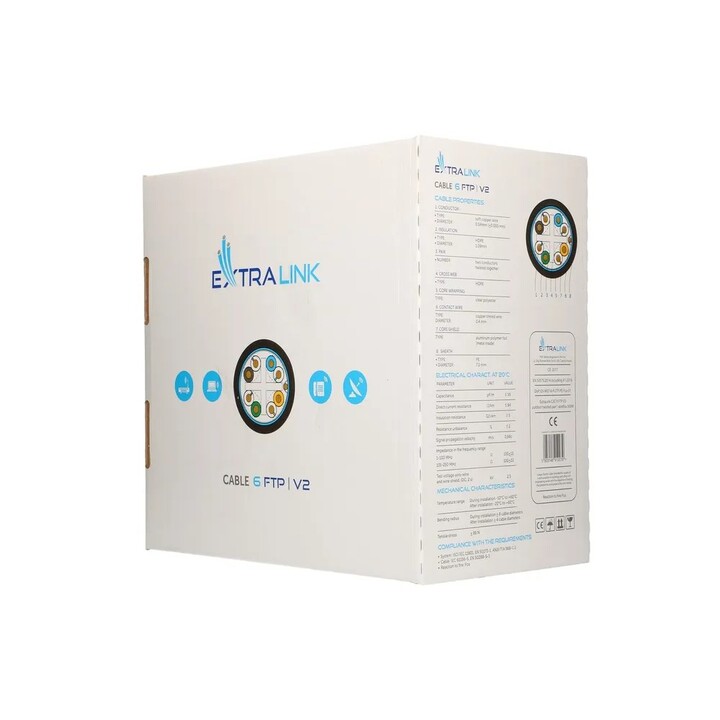 Cabo Extralink de par trançado CAT6 FTP (F/UTP) V2 para uso externo, 305 m