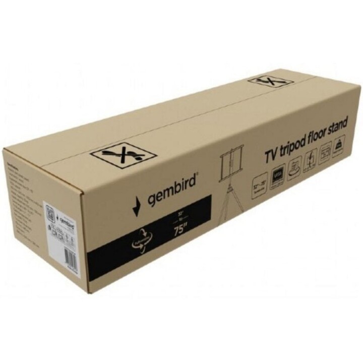 Gembird TVS-75ST-01 Suporte de chão com tripé rotativo para TV até 32 polegadas, branco