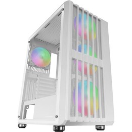 Torre PC Mars Gaming MC-VAULT Caja Gaming ATX 4x Ventiladores ARGB 12cm Frontal Mesh Cristal Templado Blanco