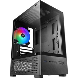 Mars Gaming Mc-se2 PC Tower Microatx Gaming Gehäuse gehärtetes Glas 120mm Doppelkammer FRGB Lüfter Schwarz