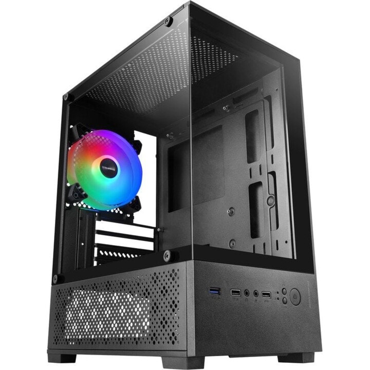 Torre PC Mars Gaming Mc-se2 Caja Gaming Microatx Cristal Templado Ventilador Frgb 120mm Doble Cámara Negro