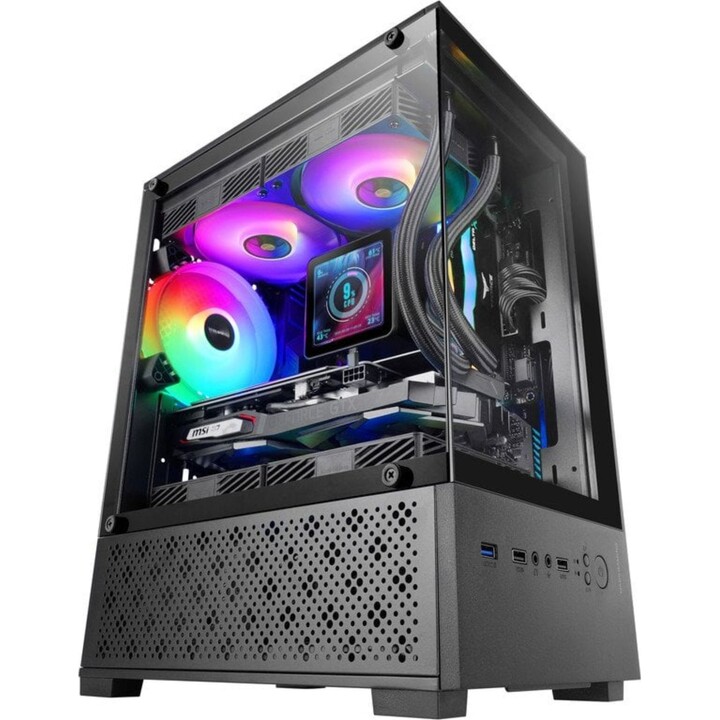 Torre PC Mars Gaming Mc-se2 Caja Gaming Microatx Cristal Templado Ventilador Frgb 120mm Doble Cámara Negro