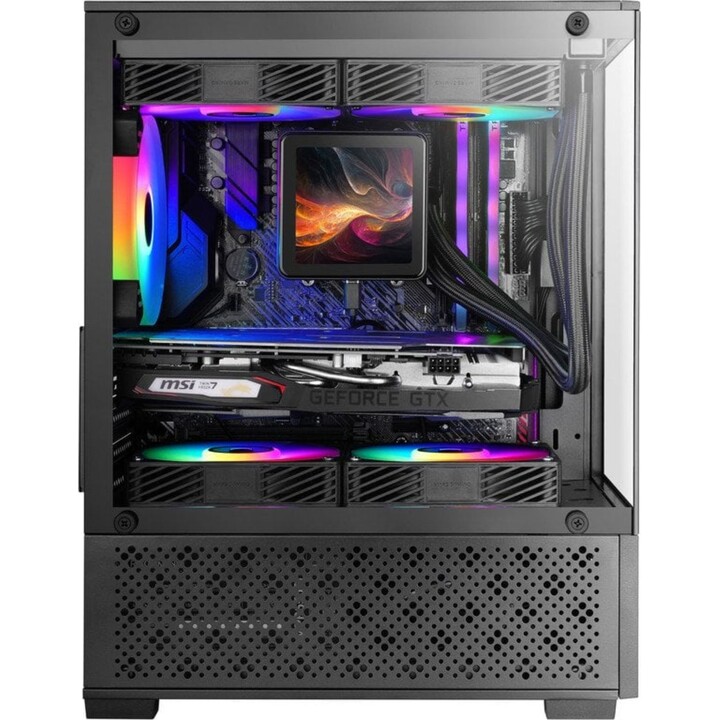 Torre PC Mars Gaming Mc-se2 Caja Gaming Microatx Cristal Templado Ventilador Frgb 120mm Doble Cámara Negro