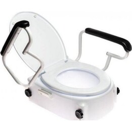 Nasadka Toaletowa Toilettensitzerhöhung mit Deckel und Armlehnen für Sicherheit, weiß