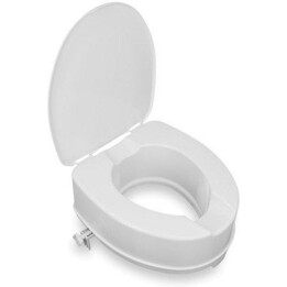 King Asiento Elevador para Inodoro con Solapa Elevador de Gran Resistencia Soporta hasta 225 kg, Blanco