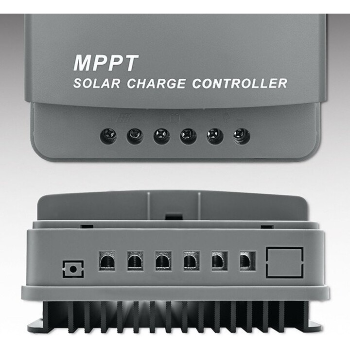 Qoltec Cargador Solar MPPT 60A con Sensor de Temperatura para Sistemas Solares, Gris