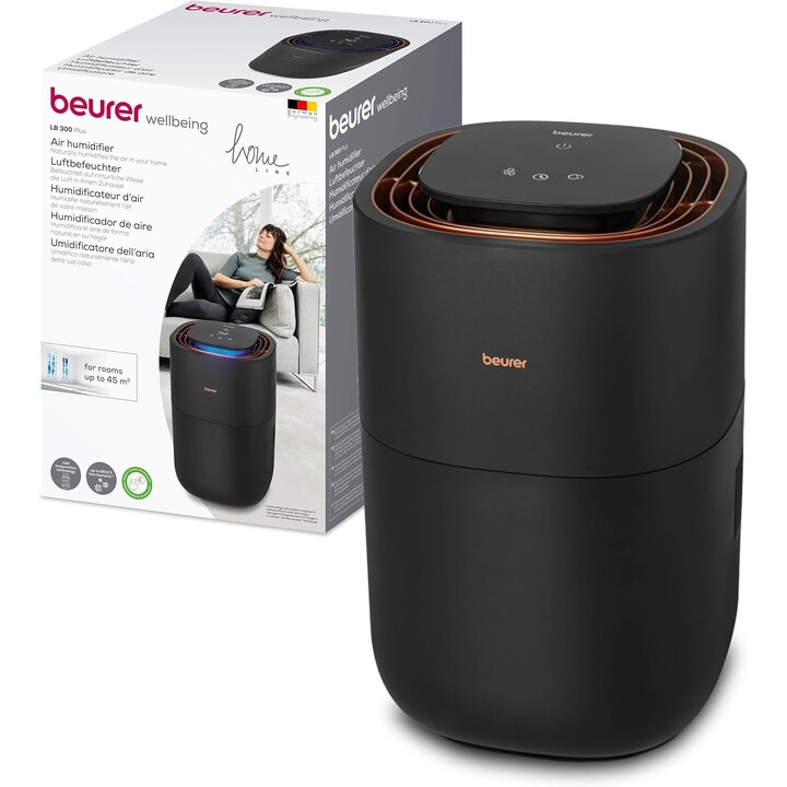 Beurer LB 300 Umidificatore d'aria a ultrasuoni con funzione di modalità notturna silenziosa, nero