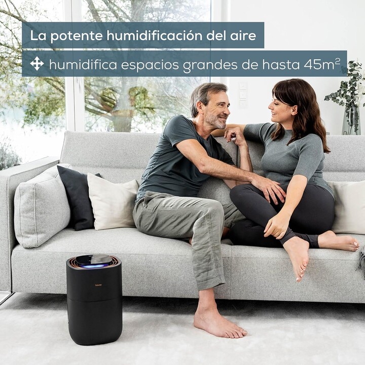 Beurer LB 300 Umidificatore d'aria a ultrasuoni con funzione di modalità notturna silenziosa, nero