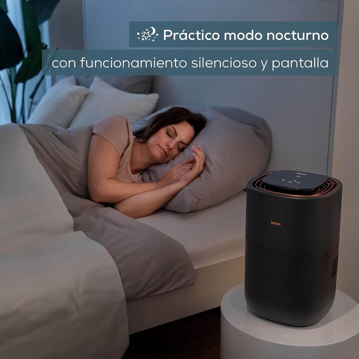 Beurer LB 300 Humidificateur d'air à ultrasons avec mode nuit silencieux, noir