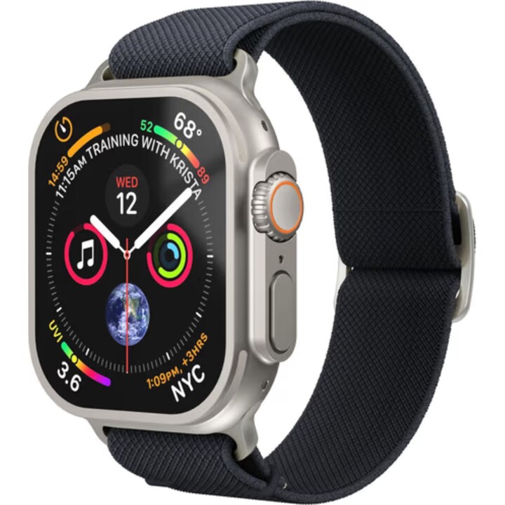 Vonmählen Classic Nylon Strap for Apple Watch 44/45/46/49 mm, Navy Blue