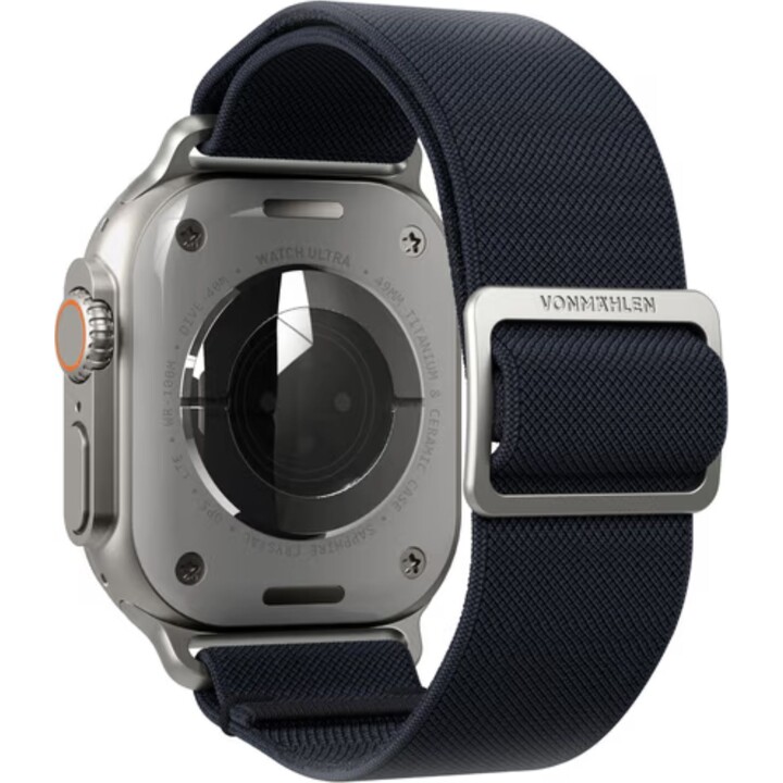 Vonmählen Classic Nylon Strap for Apple Watch 44/45/46/49 mm, Navy Blue