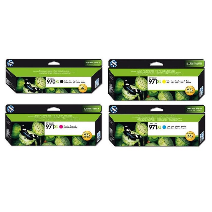 Cartucce d´inchiostro originali HP 970XL/971XL, confezione multipla, nero, ciano, magenta, giallo