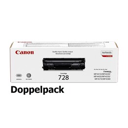 Tóner original Canon 728, paquete doble, negro, 2 cartuchos, 2100 páginas (3500B002)