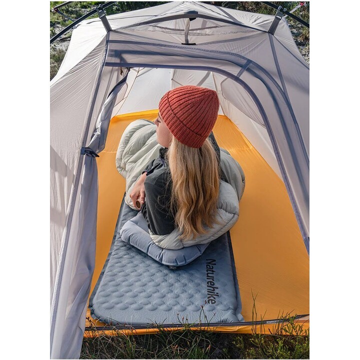 Naturehike Cnk2300Dz013 Colchoneta cuadrada autoinflable para camping al aire libre, Azul