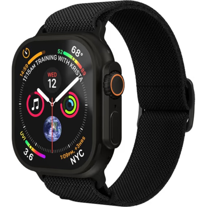 Cinturino in nylon classico Vonmählen per Apple Watch 38/40/41/42 mm, nero