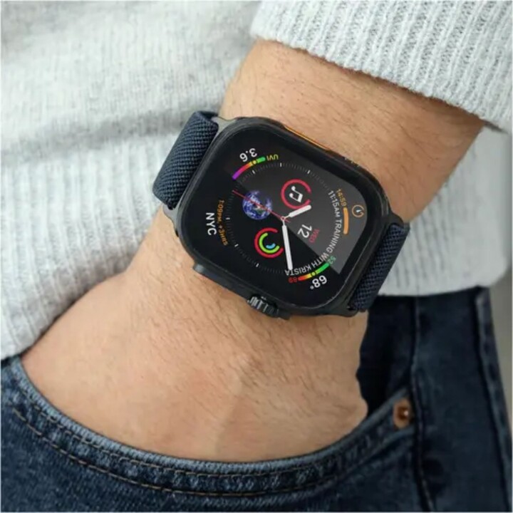 Vonmählen Classic Nylon Strap pour Apple Watch 38/40/41/42 mm, bleu marine