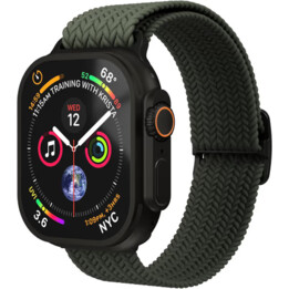 Vonmählen Bracelet tissé pour Apple Watch 44/45/46/49 mm, couleur olive