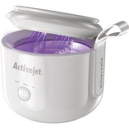 Activejet AUC-198 Pulitore a ultrasuoni ricaricabile via USB con lampada UV integrata, bianco