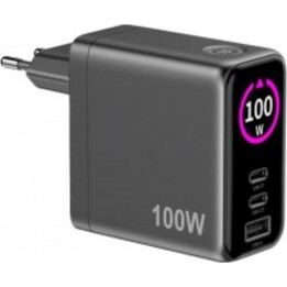 Celly TCSCREEN2C1A100 Universelles Ladegerät für Mobilgeräte, 100 W, Schwarz