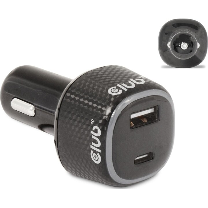 NB CARREGADOR DE CARRO USB+USB-C/63W CAC-1922 CLUB3D
