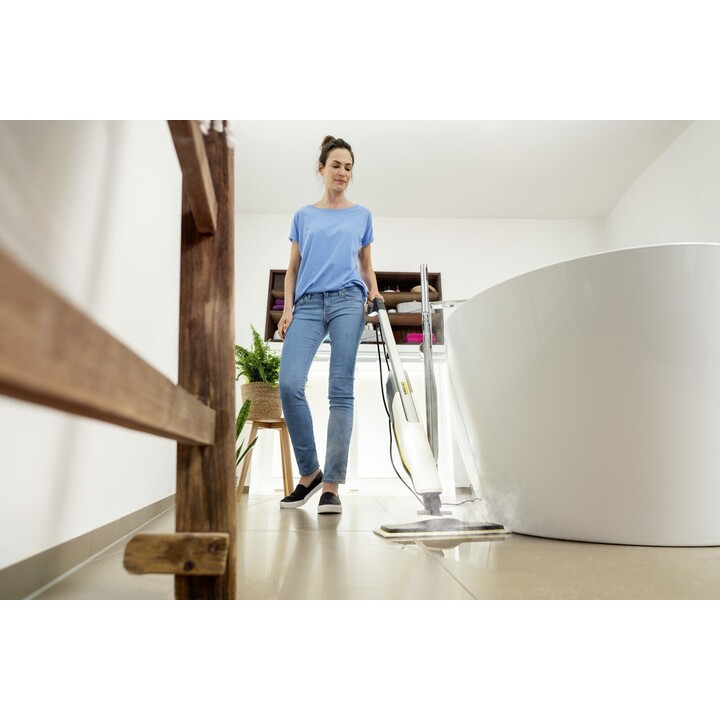 Kärcher KST 2 Upright Steam Mop for Deep Cleaning of Hard Floors without Chemicals
