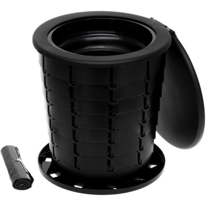 Adler Camry CR 1041 Inodoro portátil plegable para camping y viajes en caravana, negro