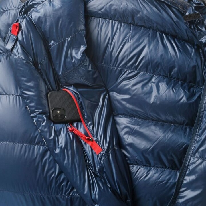 PAJAK Core 550 Technical Duck Down Saco de dormir para condiciones invernales, tamaño largo, azul