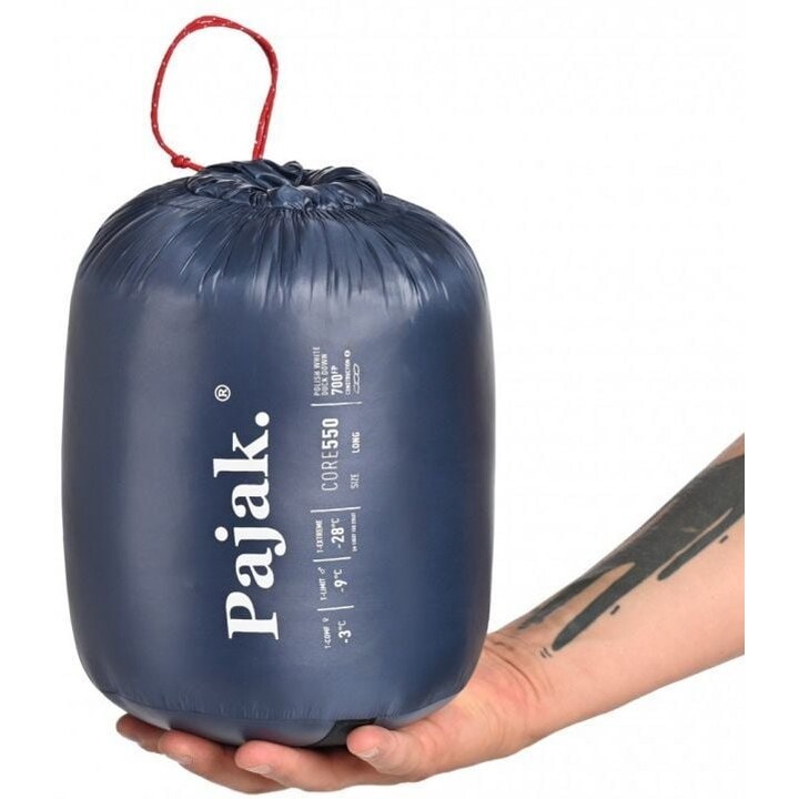 PAJAK Core 550 Technical Duck Down Saco de dormir para condiciones invernales, tamaño largo, azul