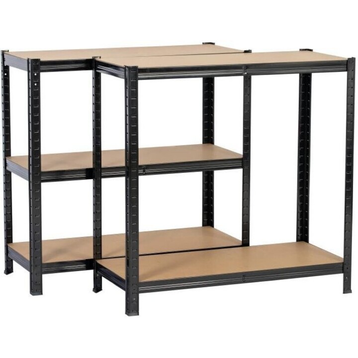 ExtraLink Estantería metálica modular para almacén y garaje 180x90x40 cm, negro