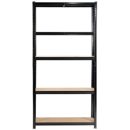 ExtraLink Estantería metálica modular para almacén y garaje 180x90x40 cm, negro