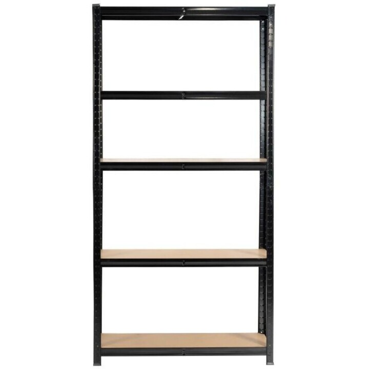 ExtraLink Estantería metálica modular para almacén y garaje 180x90x40 cm, negro