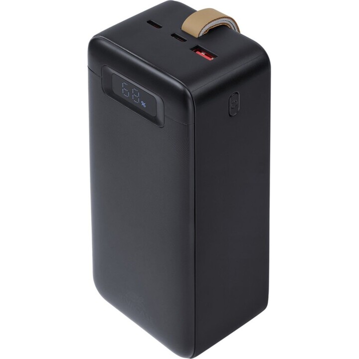 Bateria externa Rivacase VA1084 de polímero de lítio, 40000 mAh, preta.