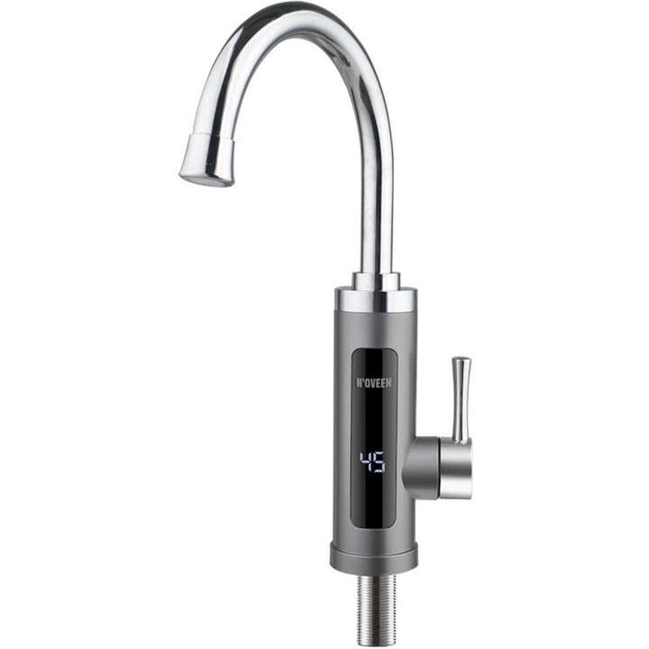 Calentador de agua instantáneo Noveen IWH480 con indicador digital de temperatura, Blanco