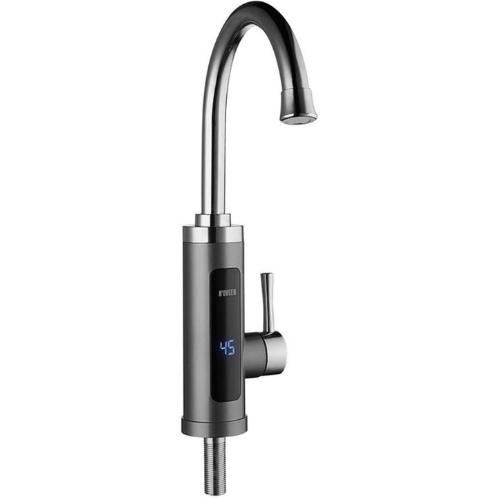 Calentador de agua instantáneo Noveen IWH480 con indicador digital de temperatura, Blanco