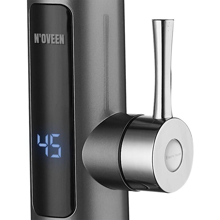 Calentador de agua instantáneo Noveen IWH480 con indicador digital de temperatura, Blanco