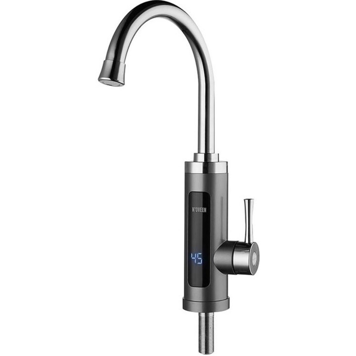 Calentador de agua instantáneo Noveen IWH480 con indicador digital de temperatura, Blanco