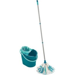 Leifheit 52106 fregona de algodón para limpieza en seco y húmedo con mango ajustable, Azul