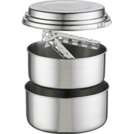 Ensemble de 2 casseroles alpines pour le camping et les activités de survie en plein air, Argent