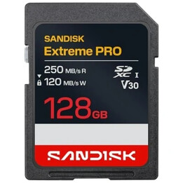 Sandisk Extreme Pro SD UHS-I 128 GB SD 250 MB/s (lettura) / 120 MB/s (scrittura)