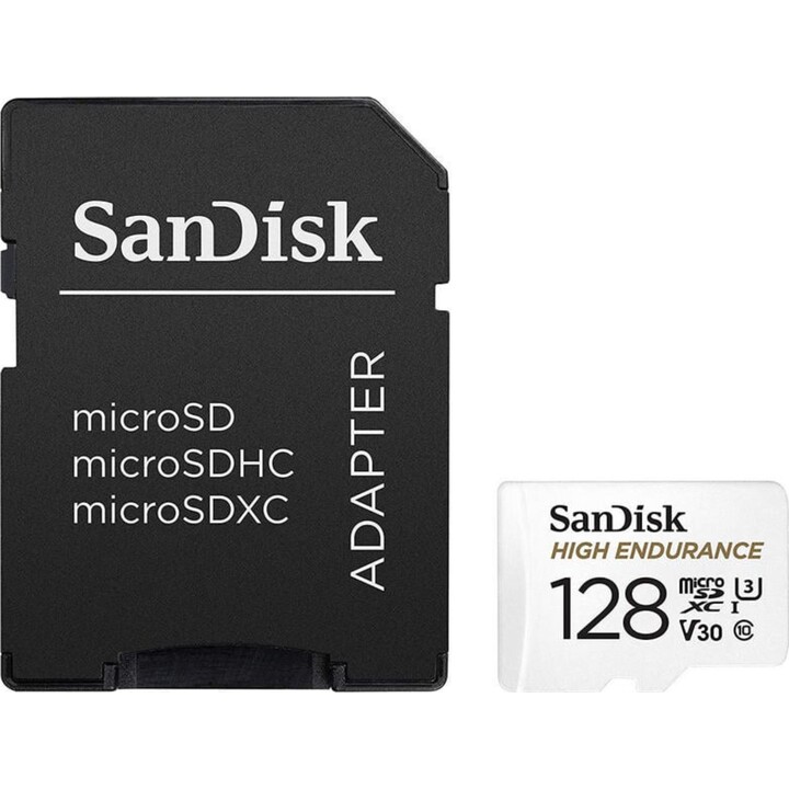 SanDisk High Endurance MicroSDHC 128GB Class 10 U3 V30 UHS-I SD Adapter