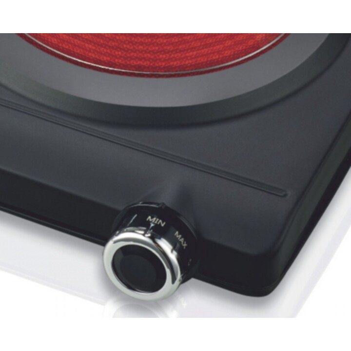 Haeger HP-02V.016A, 2-zone electric ceramic hob with adjustable heat levels and built-in safety, Black
