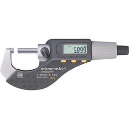 TESA MICROMASTER Digital Micrometer 0-30mm High-Precision Electronic Outside Micrometer with Small Measuring Faces and IP54 Prot