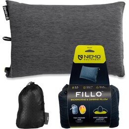 Almohada de viaje compacta Nemo Fillo con espuma viscoelástica integrada, Perla Negra