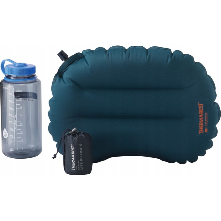Almohada inflable compacta Therm-a-Rest para actividades de senderismo y viajes, Azul