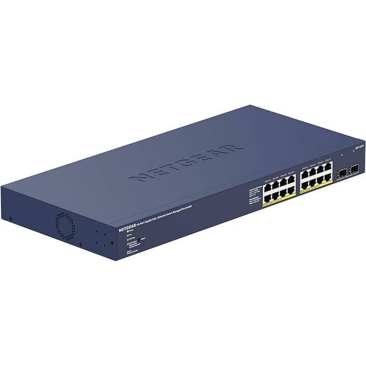 Netgear GS716TP-100EUS 16-Port Gigabit Ethernet PoE+ Smart Switch mit 2 dedizierten SFP Ports 180W Cloud Managed