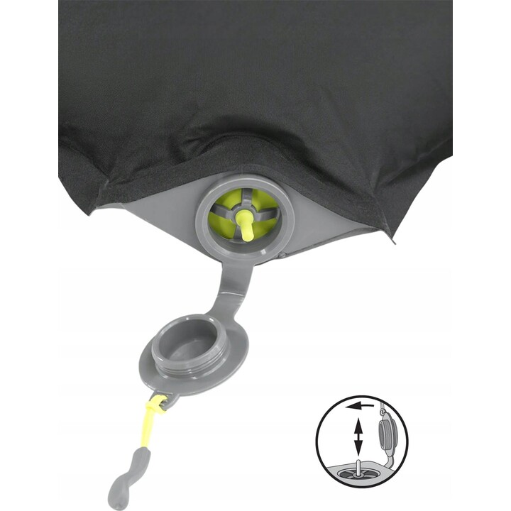 Outwell Sleepin Esterilla autoinflable individual de 10,0 cm de grosor para camping, Gris Black